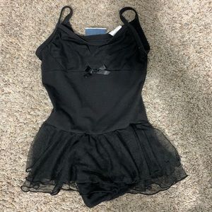 Girl black dance leotard